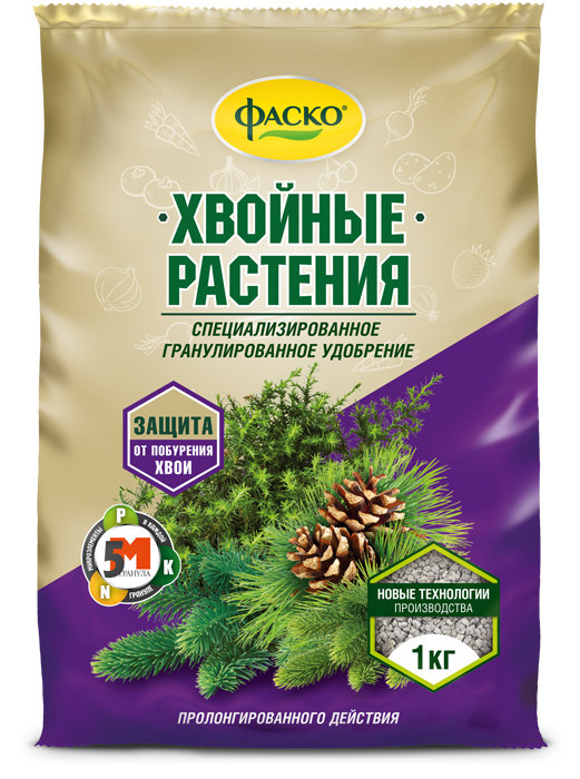 Удобрение сухое Фаско 5М минерал. для Хвойных растений гранулированное ...